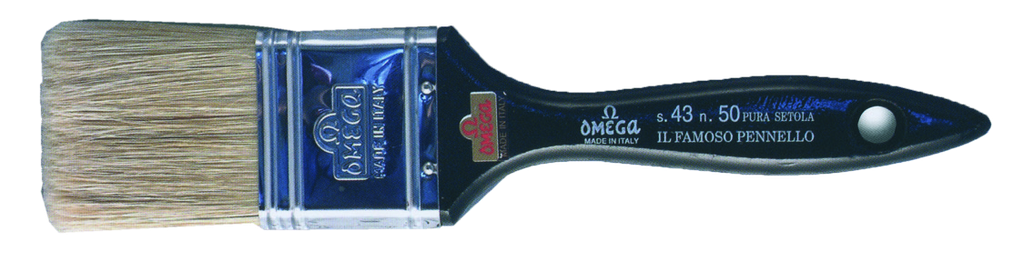Omega Brush Flat Hog Wooden Handle Series 43 100 mm
