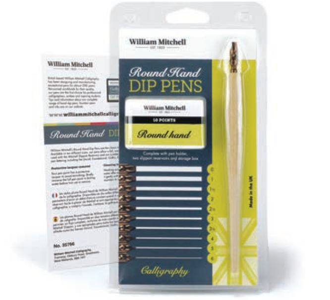 Mitchell Round Hand Square Cut Dip Pens Set of 10