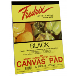 Fredrix 16in x 20in Black Canvas Pads