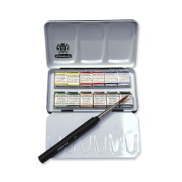 [SC74012] Schmincke Horadam Metal Box 12 x Half Pans and synthetic brush