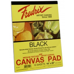 [5670050239] Fredrix 18in x 24in Red Label Black Stretched Canvas